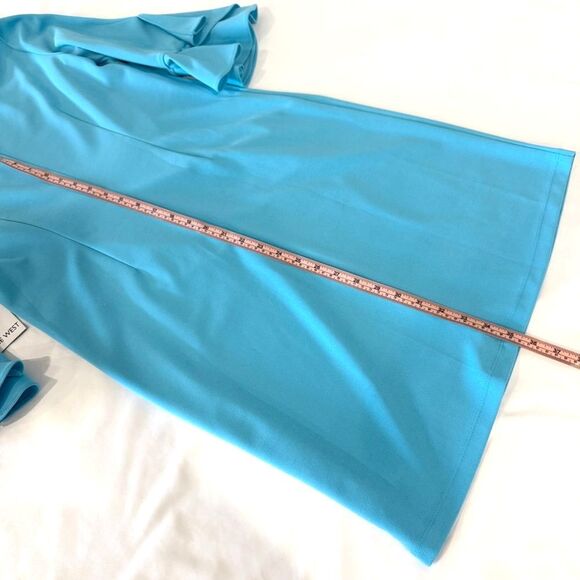 NWT Nine West Aqua Long Sleeve Mini Dress | Flared/Bell Sleeves | Size 4 - Picture 8 of 8